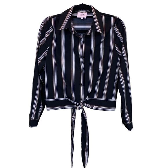 J.O.A. Button Down Stripe Blouse Top - Picture 1 of 6